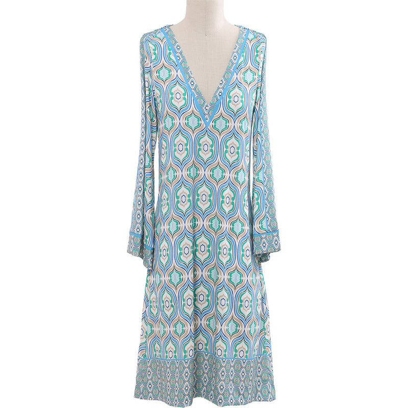 Hale Bob Kavita V-Neck Dress - Blue
