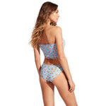 Seafolly Summer Crush Shirred Long Bandeau Bikini Top - Powder Blue