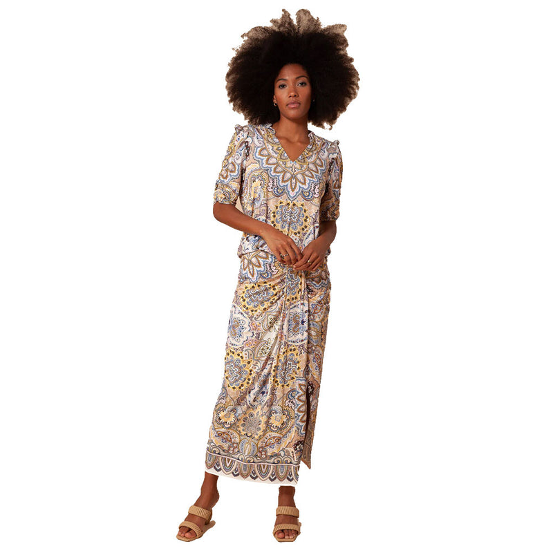 Hale Bob Lanthe Printed Top - Ivory