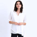 Renuar Airflow Long Sleeve Blouse - White