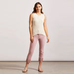 Tribal Audrey Slim Crop With Fancy Embroidered - Petal Pink