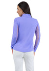 IBKUL Womens Long Sleeve Mock Solid Top - Lavender
