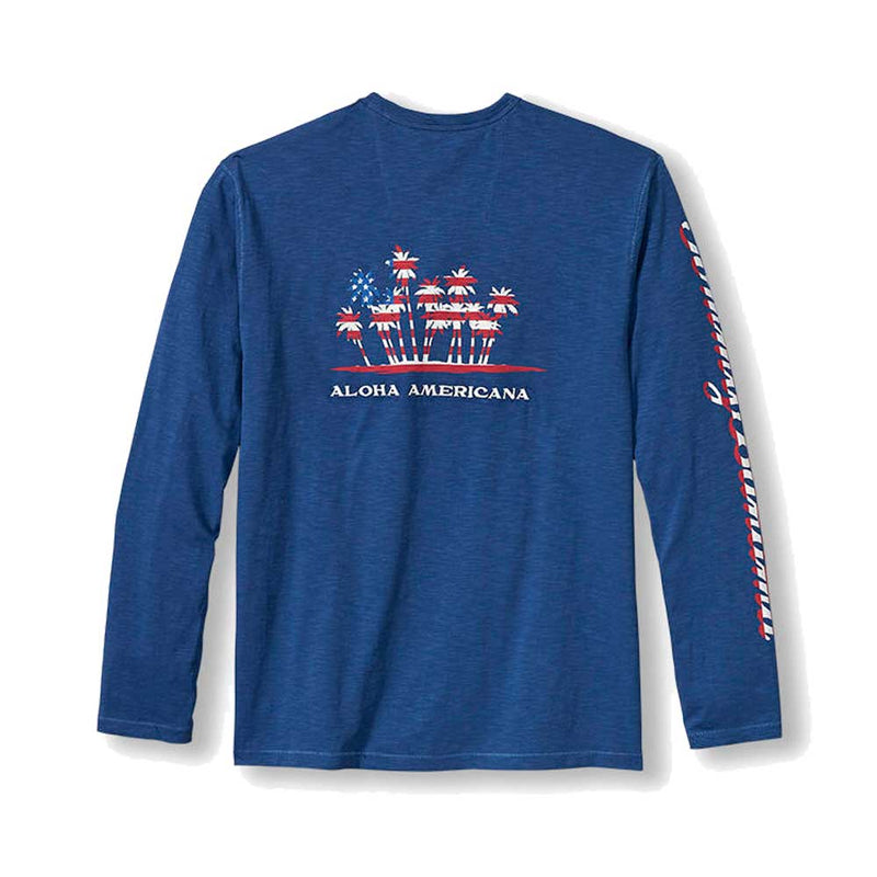 Tommy Bahama Aloha Americana Lux Long Sleeve T-Shirt - Dockside Blue