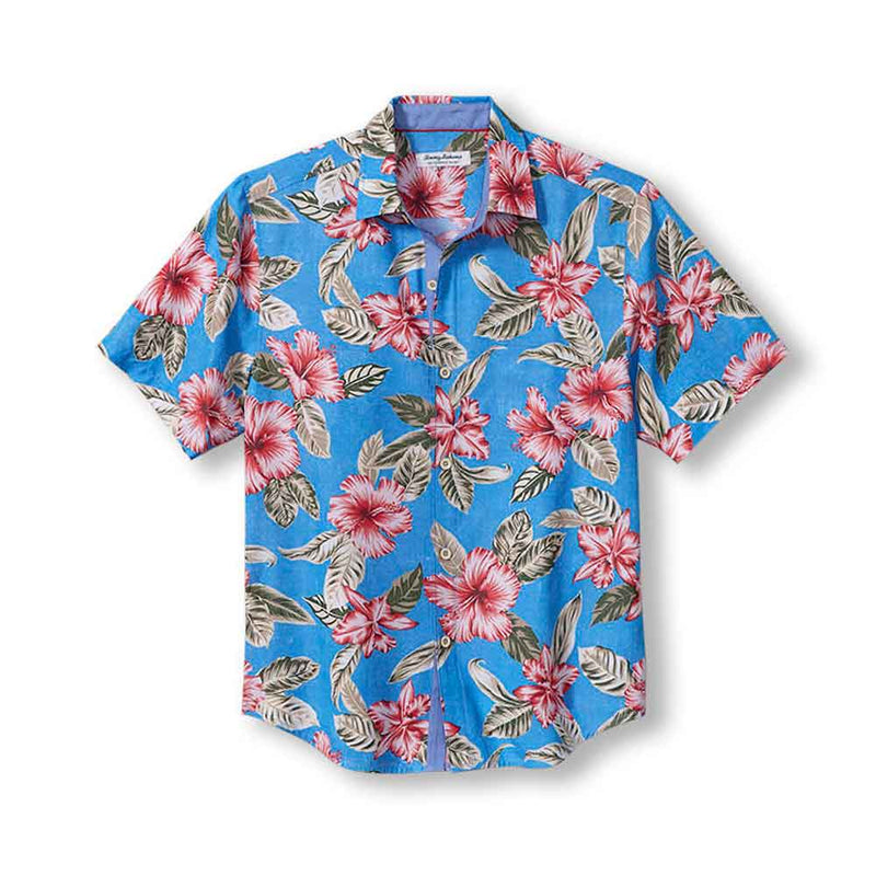 Tommy Bahama Coconut Point Hibiscus Cay Camp Shirt - Mountain Bluebell