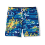 Tommy Bahama Artist Series 6-Inch Rialto Aloha From Hawaii Boardshorts - Ocean Deep