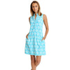 G Lifestyle Sleeveless Double Ruffle Dress - Trelis Turq/White
