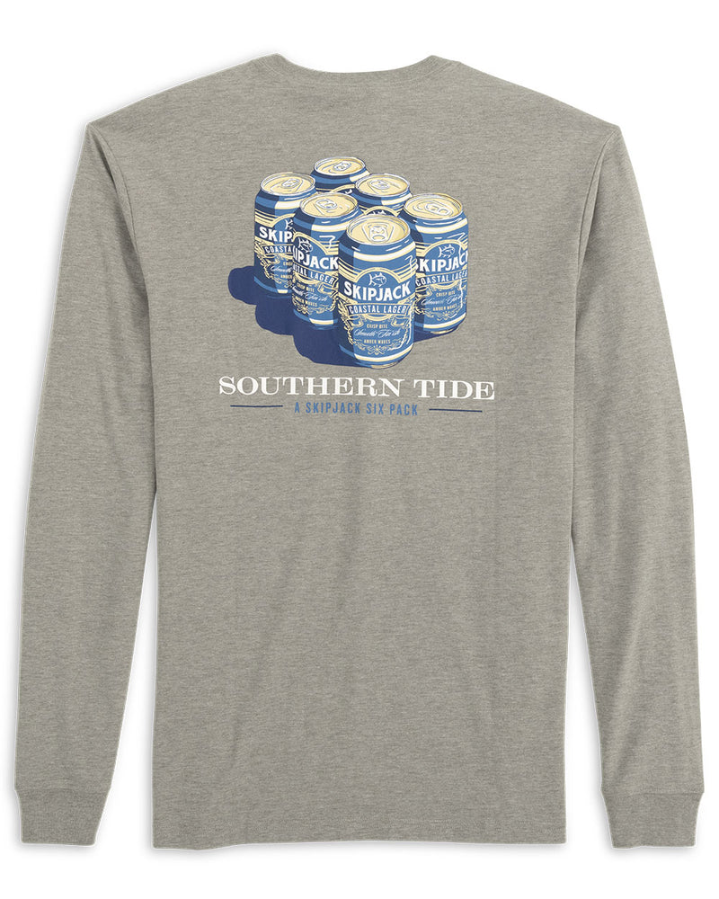 Southern Tide Skipjack 6 Pack Heather Long Sleeve T-Shirt - Heather Quarry