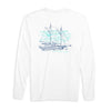 Southern Tide Sail Boat Schematic Performance Long Sleeve T-Shirt - Classic White