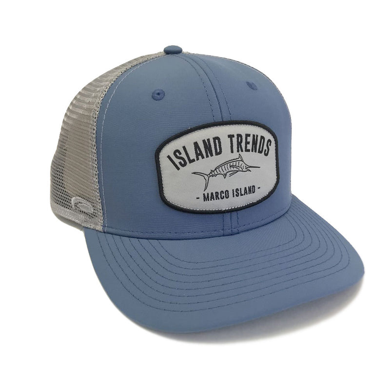 Island Trends Marlin Patch Trucker Snapback Cap - Slate/Steel