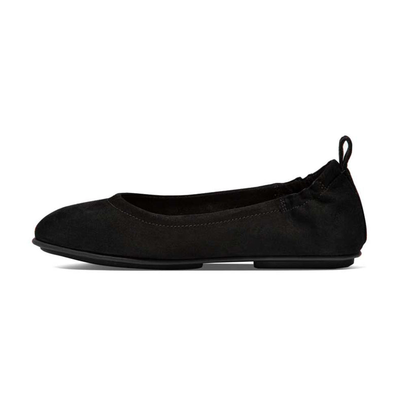 FitFlop Allegro Ballet Flat Shoes - All Black Suede