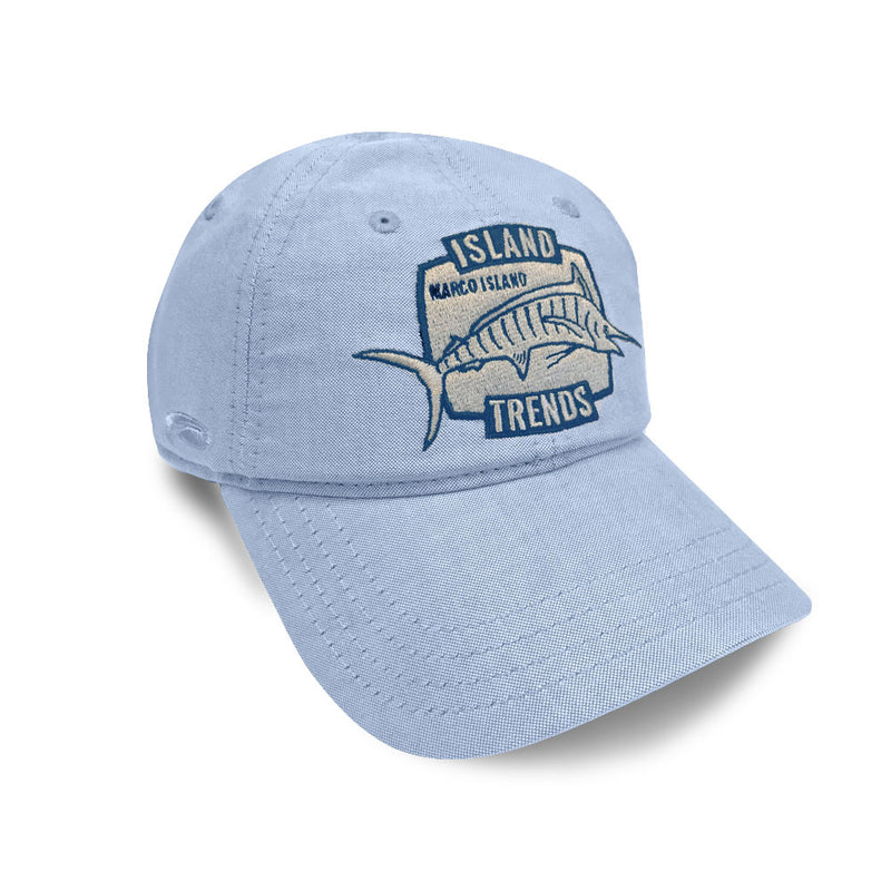 Island Trends Marlin Embroidered Baseball Adjustable Cap - Royal Oxford