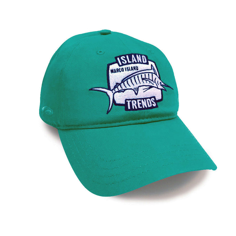 Island Trends Marlin Embroidered Baseball Adjustable Cap - Teal