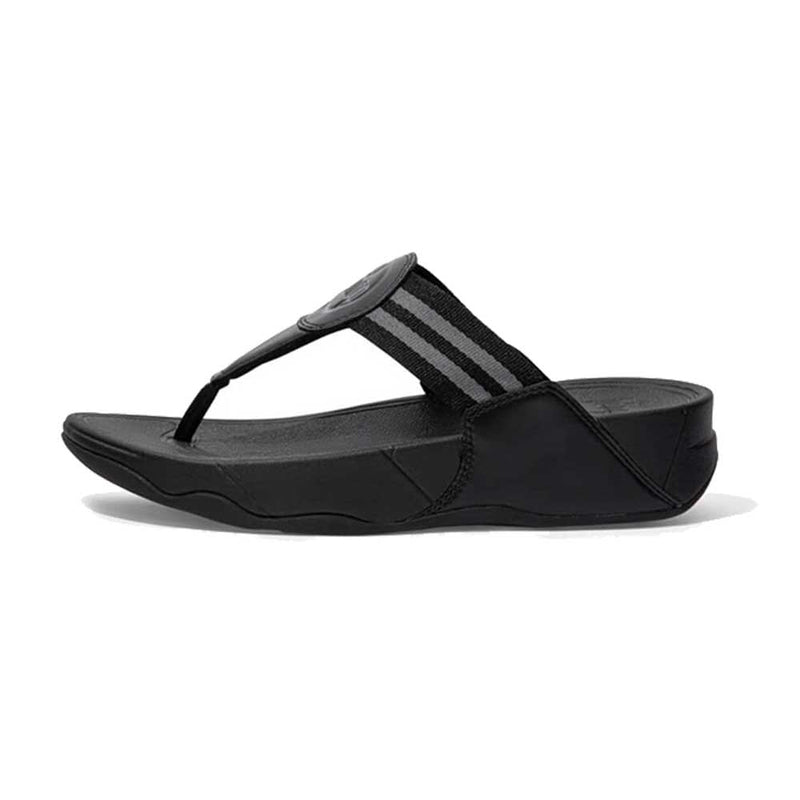FitFlop Walkstar Canvas Flip Flops Sandals - All Black