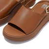 FitFlop F-Mode Leather Flatform Backstrap Sandals - Light Tan
