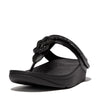 FitFlop Fino Crystal Cord Leather Sandals - Black