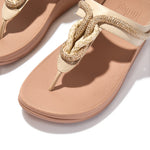 FitFlop Fino Crystal Cord Leather Sandals - Stone Beige