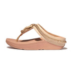 FitFlop Fino Crystal Cord Leather Sandals - Stone Beige