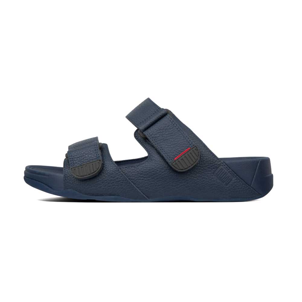 靴・ブーツ・サンダルその他 FitFlop Gogh Slip-On Leather Men's Black L05-001 FitFlop Mens Gogh Moc Slide Sandals in Midnight Navy