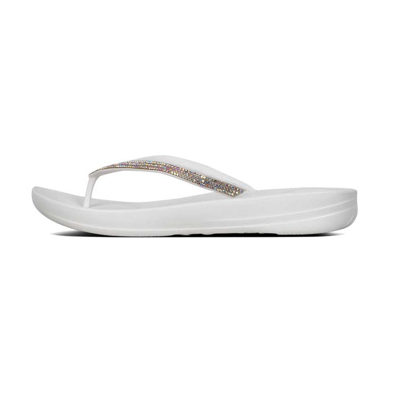 FitFlop Iqushion Sparkle Flip Flops Sandals - Urban White