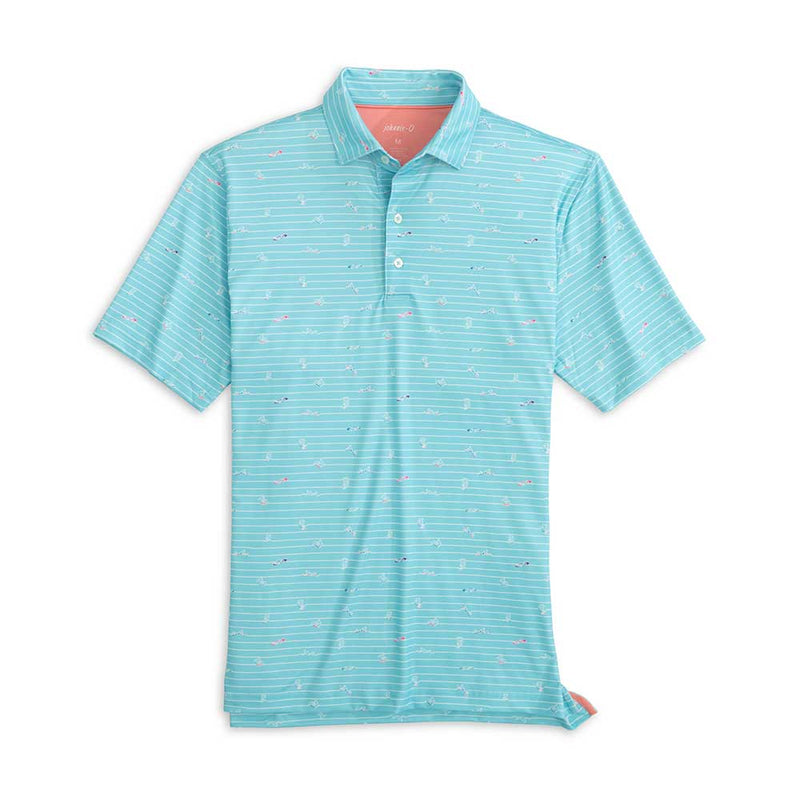 Johnnie-O Surfin' Stripes Prep-Formance Polo Shirt - Baja