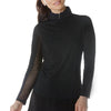 IBKUL Womens Long Sleeve Mock Solid Top - Black