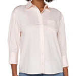 Liverpool Oversized Classic Button Down Top - Lt Peony