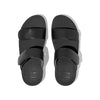 FitFlop Lulu Adjustable Leather Slide Sandals - All Black