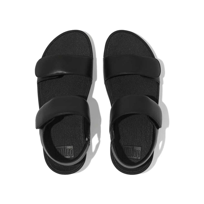FitFlop Lulu Adjustable Leather Slide Backstrap Sandals - All Black