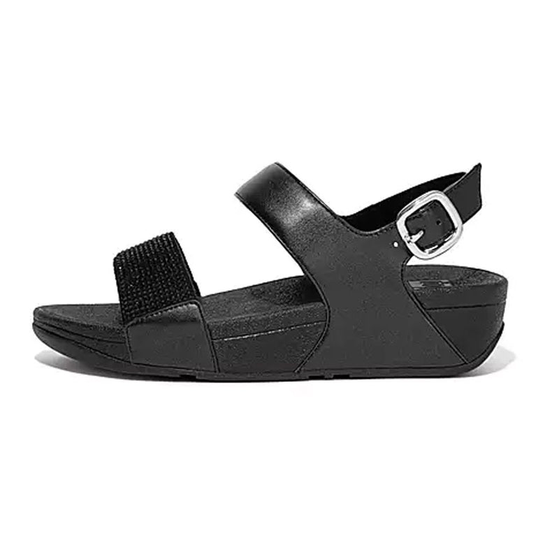 FitFlop Lulu Crystal Embellished Back Strap Sandals - All Black