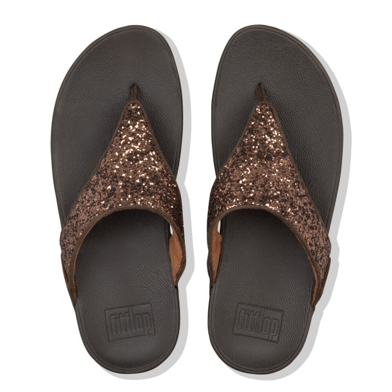 FitFlop Lulu Glitter Sandals - Chocolate Metallic