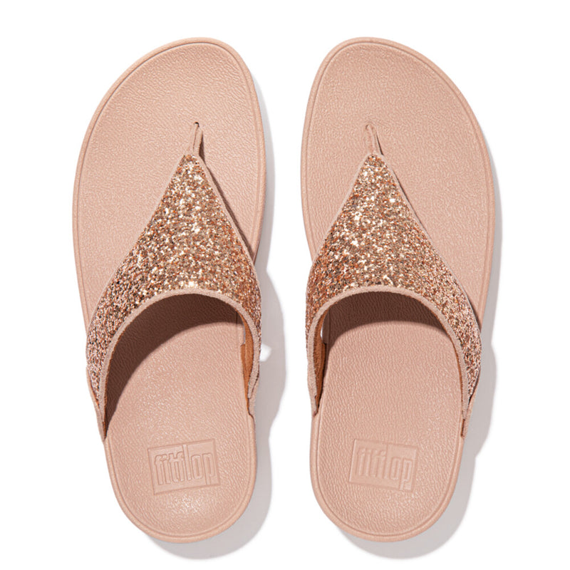 FitFlop Lulu Glitter Sandals - Rose Gold