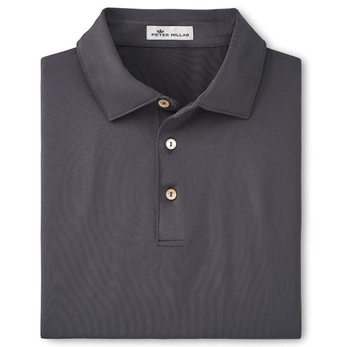 Peter Millar Solid Performance Jersey Polo Shirt in Iron – Island Trends