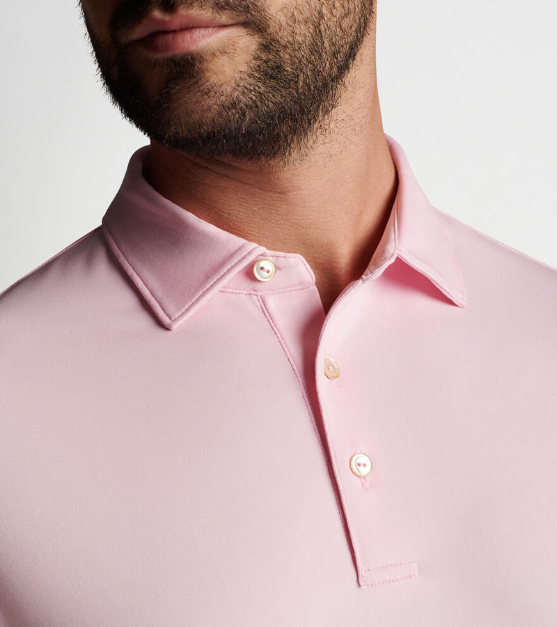 Peter Millar Solid Stretch Jersey Sean Self Collar Polo Shirt - Palmer Pink