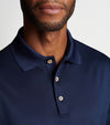 Peter Millar Solid Stretch Jersey Sean Self Collar Polo Shirt - Navy*