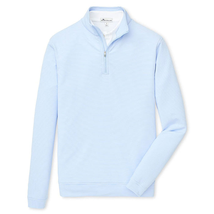 Peter Millar Perth Mini Stripe 1/4 Zip Sweater - Cottage Blue / White*