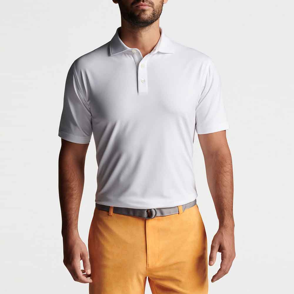 Peter Millar Solid Performance Jersey Polo White - AW23 S