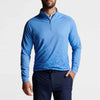 Peter Millar Perth Dip Dye Camo Performance Quarter-Zip Sweater - Maritime