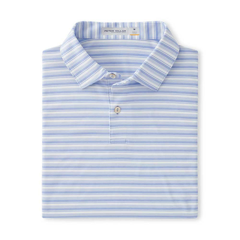 Peter Millar Featherweight Mèlange Stripe Polo Shirt - Iris Moon