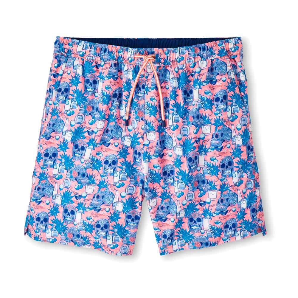 Peter Millar 7-Inch Dark And Stormy Swim Trunks in Blue Marlin