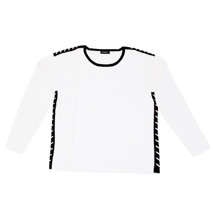 Pure Amici Katja Crew Neck Top With Rope Detail - White