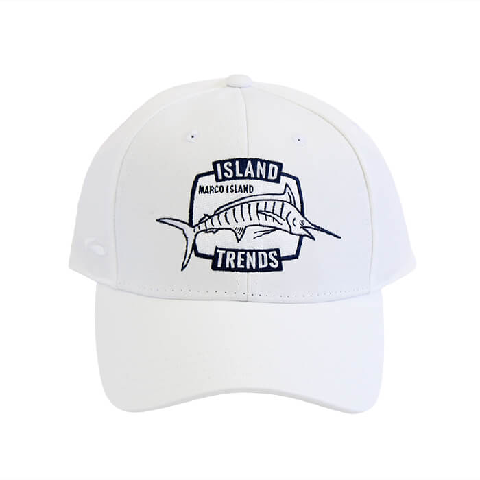 Island Trends Marco Island Marlin Ponytail Baseball Cap Hat - White