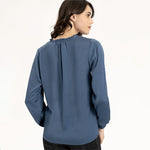 Renuar Long Sleeve Airflow Tie Neck Blouse - Peacock