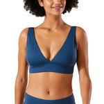 Tommy Bahama Palm Modern Over The Shoulder V Neck Bra Top - Midnight Sea*