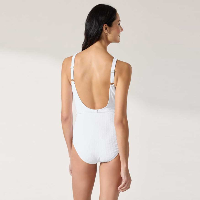 Tommy Bahama Cable Beach High Neck One Piece Swimsuit - White*