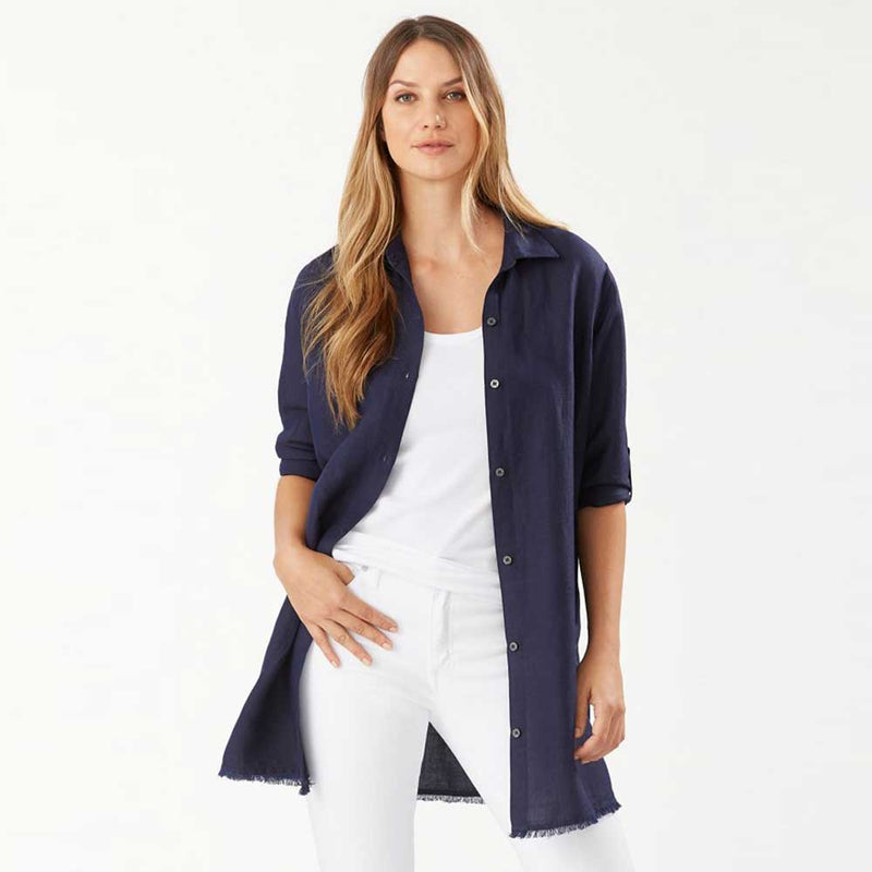 Tommy Bahama St Lucia Boyfriend Shirt Coverup - Mare Navy*