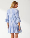 Tommy Bahama Just Beachy Stripe Tiered Dress Cover Up - Blue Monday
