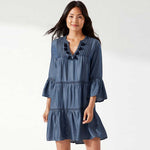 Tommy Bahama Chambray Embroidered Tier Dress Cover Up - Chambray*
