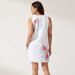 Tommy Bahama Breezy Botanical Split Neck Dress Cover Up - White
