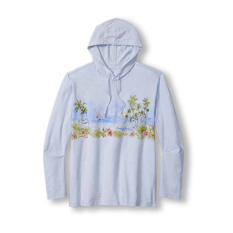 Tommy Bahama Wind Surf Lux Hoodie T-Shirt - Sky Blue
