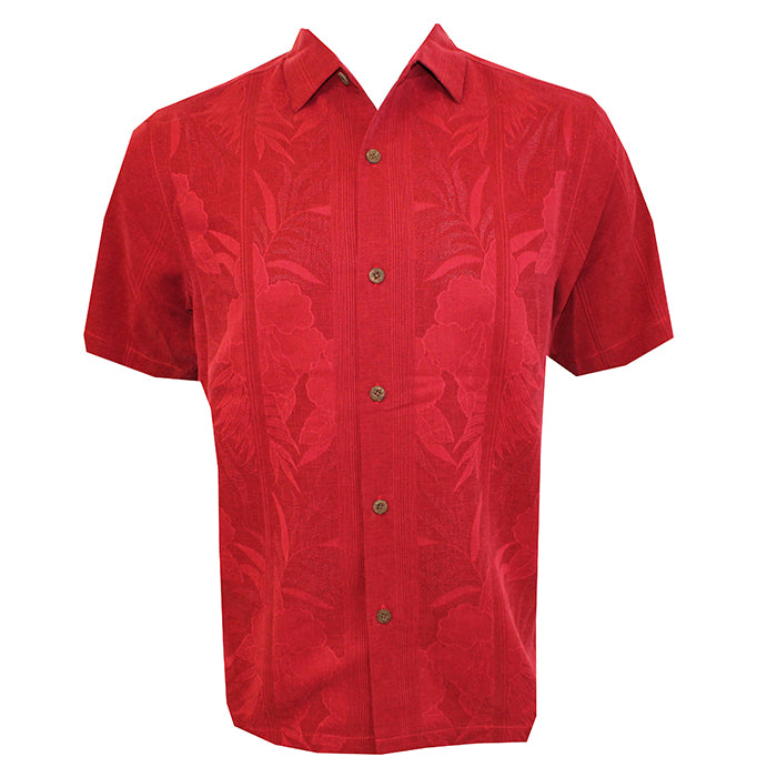 Tommy Bahama Tahitian Border Camp Shirt - Sangria Red